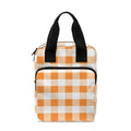 Orange And White Gingham Pattern Print Bible Tote Bag