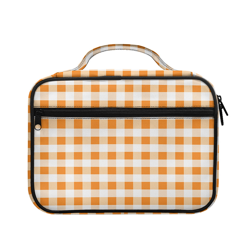 Orange And White Gingham Pattern Print Briefcase Bible Bag