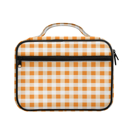Orange And White Gingham Pattern Print Briefcase Bible Bag