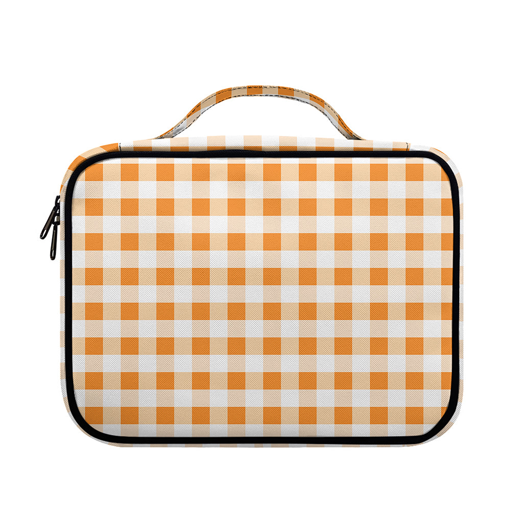 Orange And White Gingham Pattern Print Briefcase Bible Bag