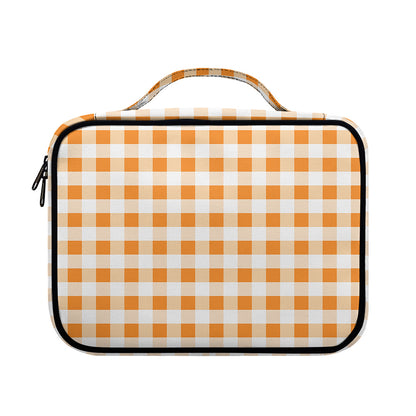Orange And White Gingham Pattern Print Briefcase Bible Bag
