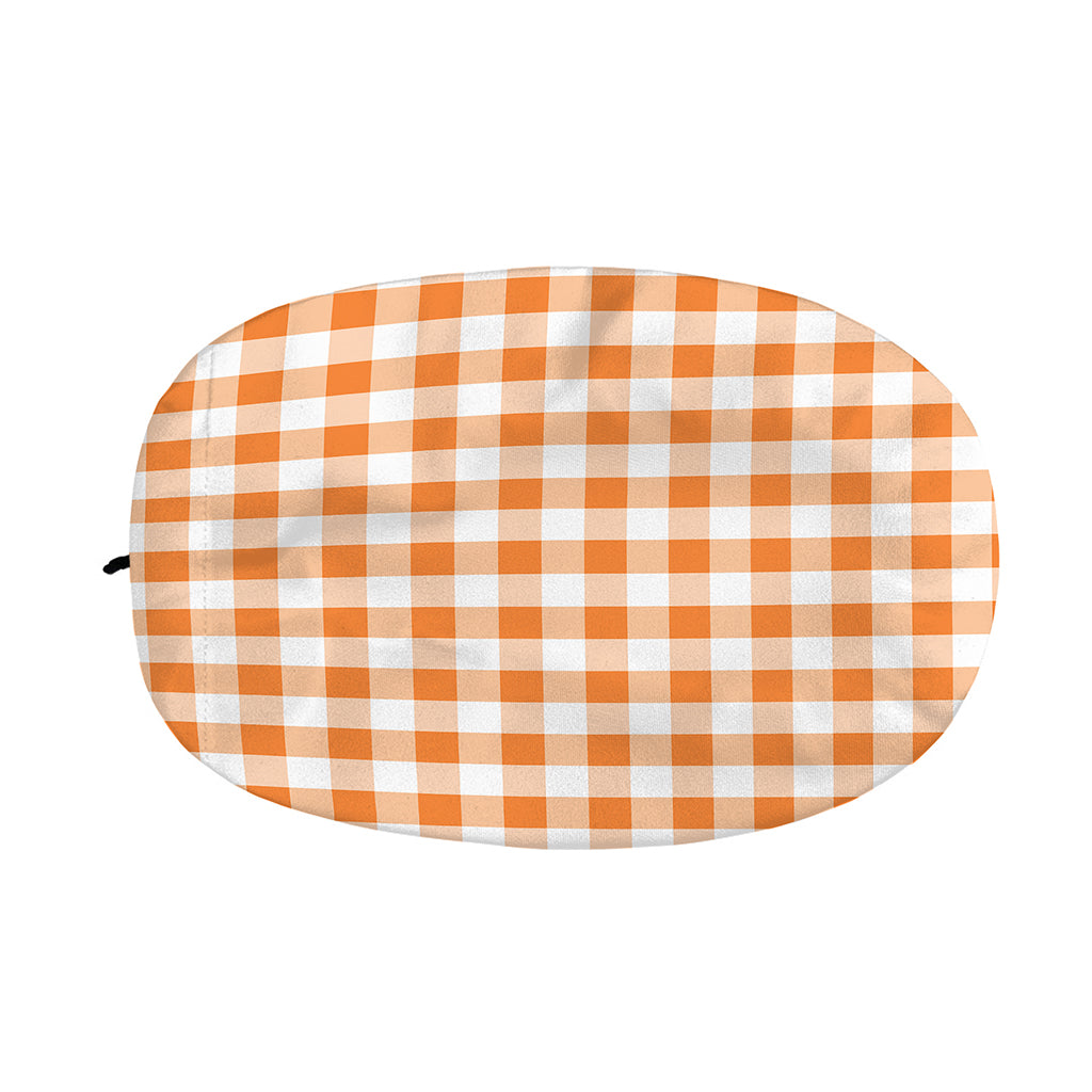 Orange And White Gingham Pattern Print Car Side Mirror Covers