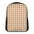 Orange And White Gingham Pattern Print Casual Backpack