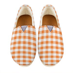 Orange And White Gingham Pattern Print Casual Shoes