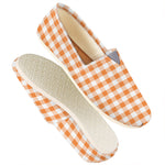 Orange And White Gingham Pattern Print Casual Shoes