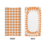 Orange And White Gingham Pattern Print Changing Pad Cover