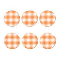 Orange And White Gingham Pattern Print Coaster Set