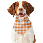Orange And White Gingham Pattern Print Dog Bandana
