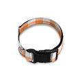 Orange And White Gingham Pattern Print Dog Collar