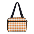 Orange And White Gingham Pattern Print Double Strap Bible Bag