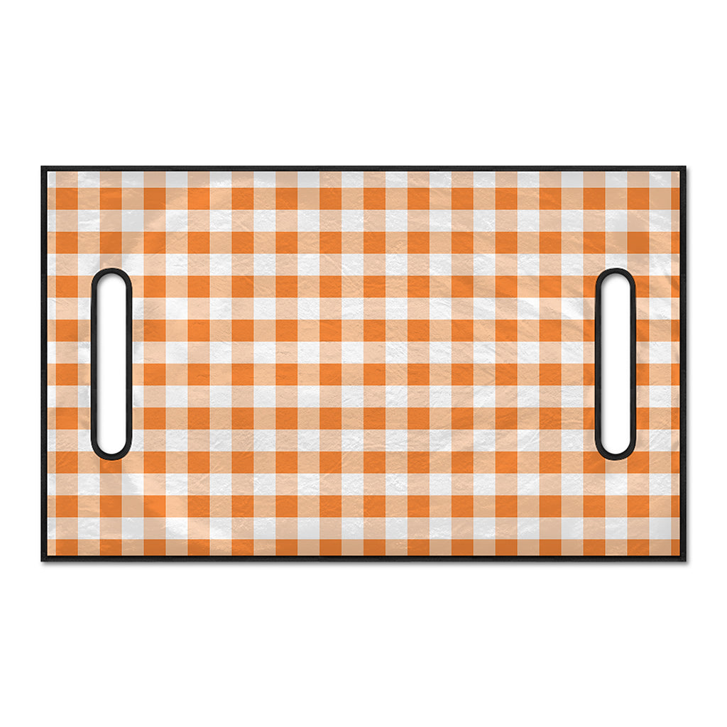 Orange And White Gingham Pattern Print Golf Cart Seat Cover