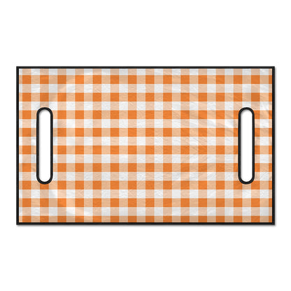 Orange And White Gingham Pattern Print Golf Cart Seat Cover