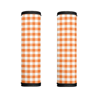 Orange And White Gingham Pattern Print Handle Covers