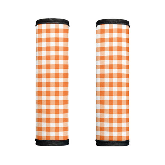 Orange And White Gingham Pattern Print Handle Covers