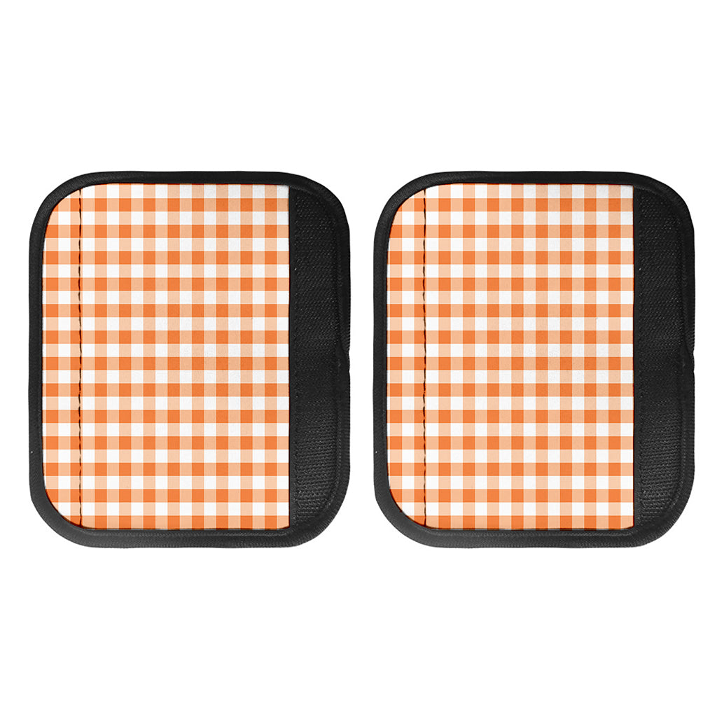 Orange And White Gingham Pattern Print Handle Covers