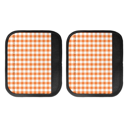 Orange And White Gingham Pattern Print Handle Covers