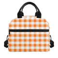 Orange And White Gingham Pattern Print Insulated Lunch Bag