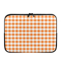 Orange And White Gingham Pattern Print Laptop Sleeve