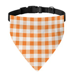 Orange And White Gingham Pattern Print Over The Collar Dog Bandana