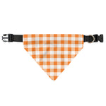 Orange And White Gingham Pattern Print Over The Collar Dog Bandana
