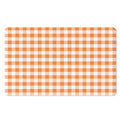 Orange And White Gingham Pattern Print Polyester Doormat