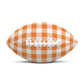 Orange And White Gingham Pattern Print Rugby Ball