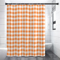 Orange And White Gingham Pattern Print Shower Curtain
