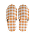 Orange And White Gingham Pattern Print Slippers