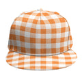 Orange And White Gingham Pattern Print Snapback Cap
