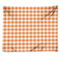 Orange And White Gingham Pattern Print Tapestry