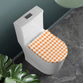 Orange And White Gingham Pattern Print Toilet Lid Cover