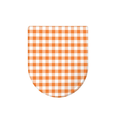 Orange And White Gingham Pattern Print Toilet Lid Cover