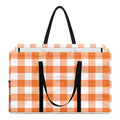 Orange And White Gingham Pattern Print Utility Tote Bag