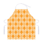 Orange Argyle Pattern Print Adjustable Apron