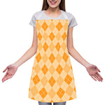 Orange Argyle Pattern Print Adjustable Apron