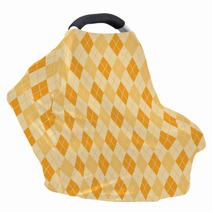 Orange Argyle Pattern Print Baby Seat Cover