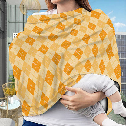 Orange Argyle Pattern Print Baby Seat Cover