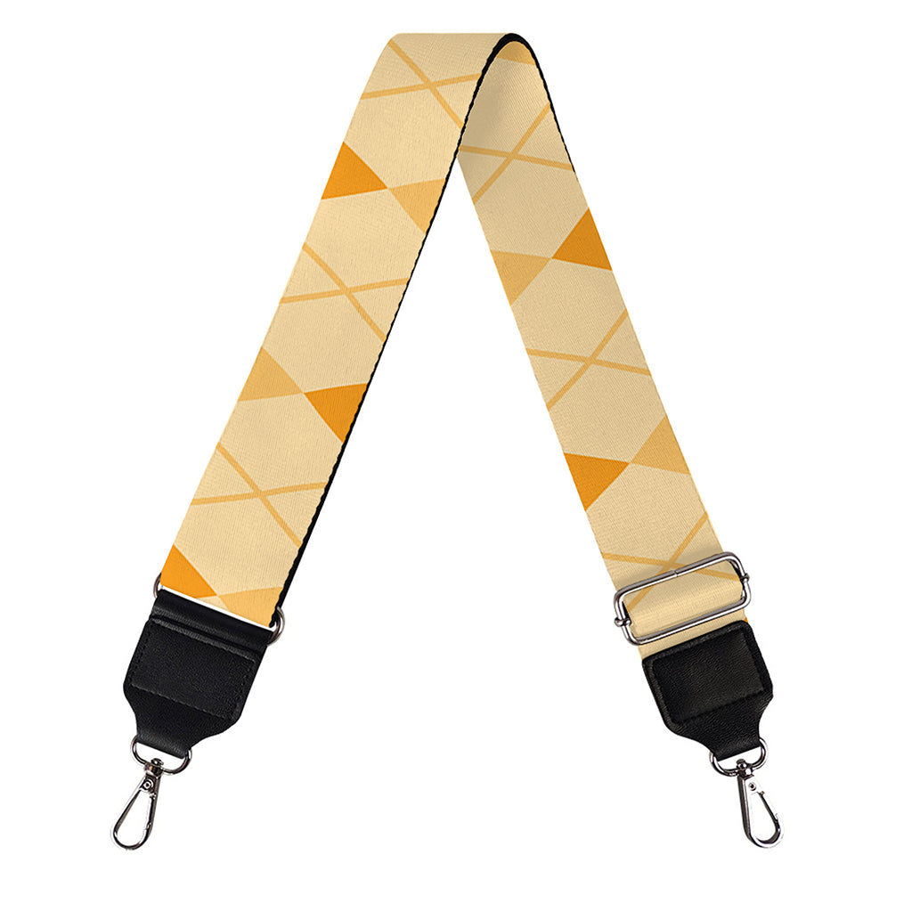 Orange Argyle Pattern Print Bag Strap