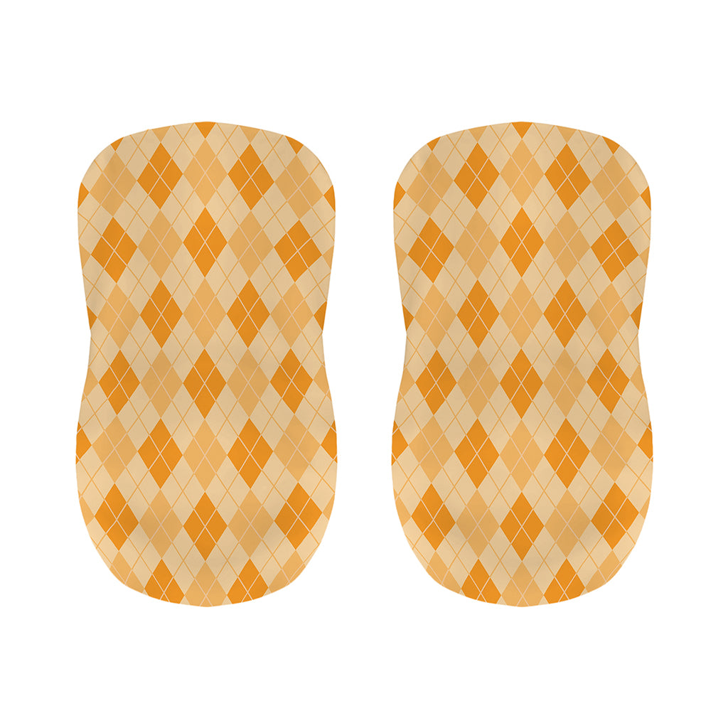 Orange Argyle Pattern Print Bar Stool Covers