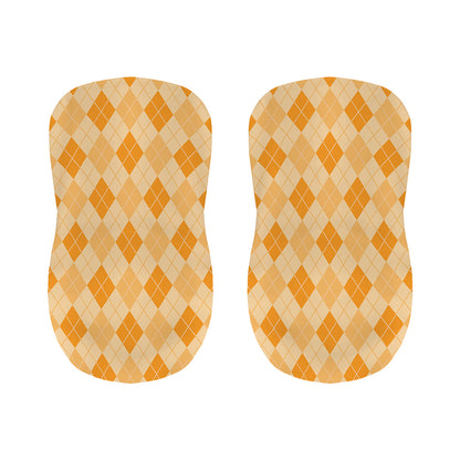 Orange Argyle Pattern Print Bar Stool Covers