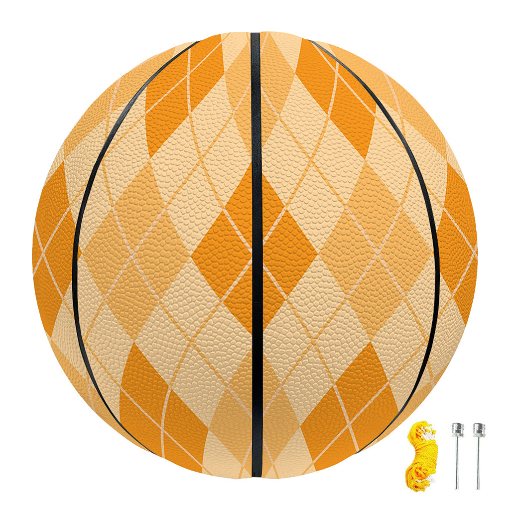 Orange Argyle Pattern Print Basketball