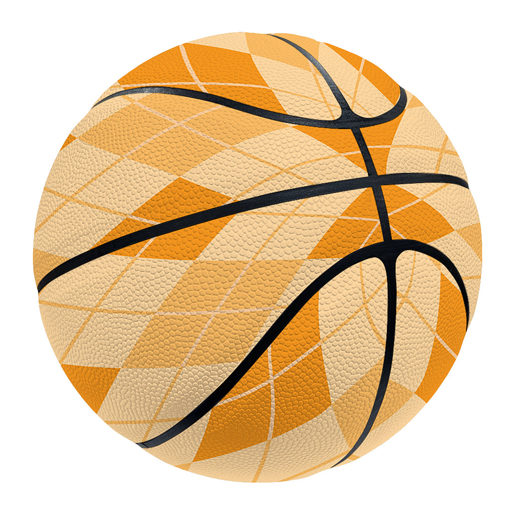Orange Argyle Pattern Print Basketball