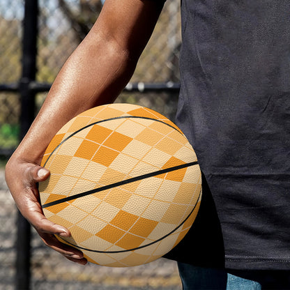 Orange Argyle Pattern Print Basketball