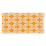 Orange Argyle Pattern Print Beach Towel