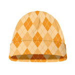 Orange Argyle Pattern Print Beanie