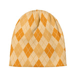 Orange Argyle Pattern Print Beanie