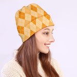 Orange Argyle Pattern Print Beanie