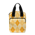 Orange Argyle Pattern Print Bible Tote Bag