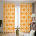 Orange Argyle Pattern Print Dimout Pencil Pleat Curtains