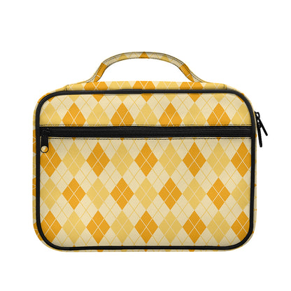 Orange Argyle Pattern Print Briefcase Bible Bag